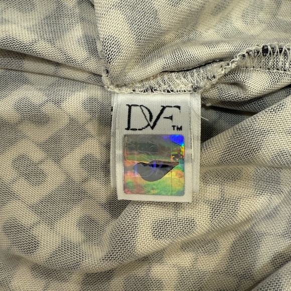 DVF Diane Von Furstenberg Dress Size 4 Black White Chain Link Silk - Picture 10 of 16